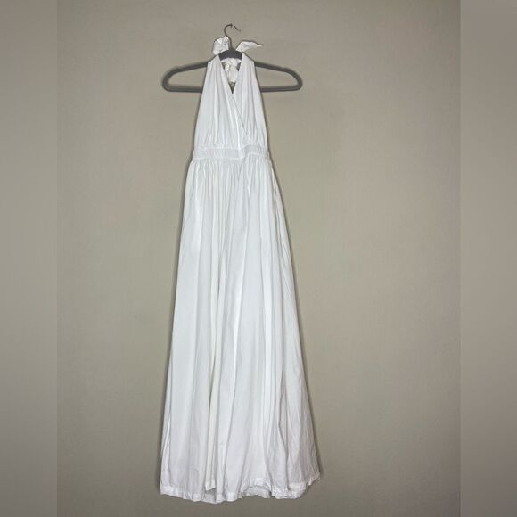 NWT J. Crew Halter Cotton White Jumpsuit Wige Leg Size 2 - Picture 4 of 8